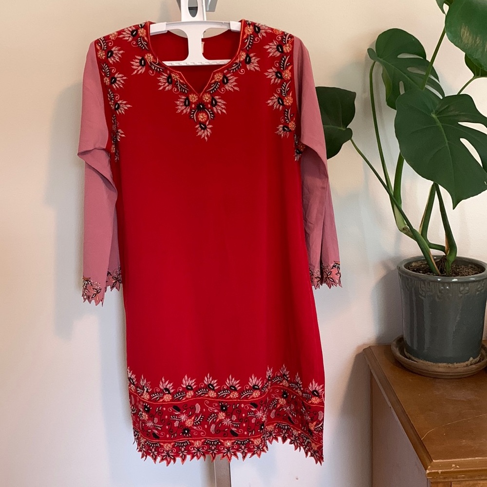 Vintage 60’s mini dress. Beaded Pakistan dress.
